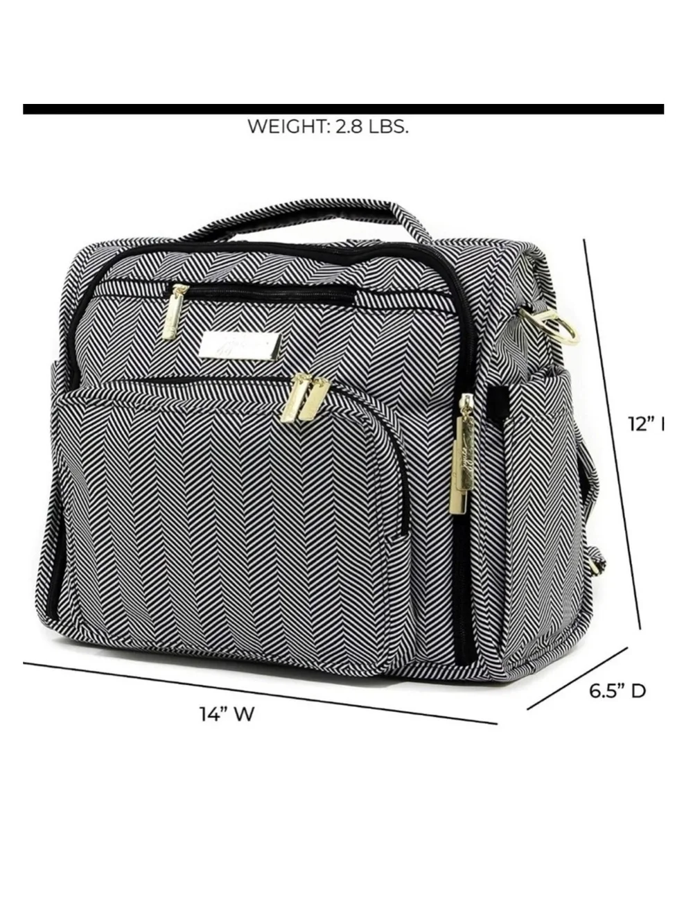 JuJuBe Chevron Black & White Diaper Bag Tote